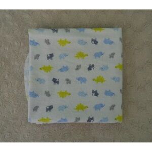Child of Mine Carter's Elephant Dinosaur Baby Blanket Blue White Green Tiger Dog